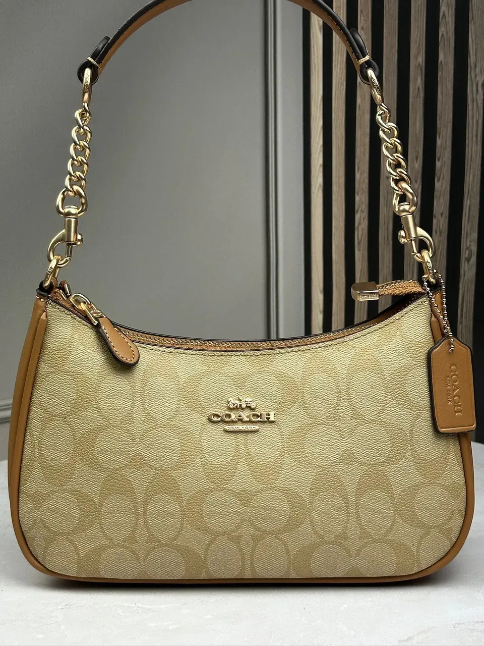 Візерунок Signature на оригінальній сумці Coach Teri: симетричні C