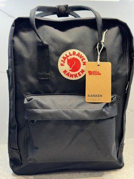 Рюкзак Fjallraven Kanken Classic чорний Black 16л міський жіночий чоловічий шкільний