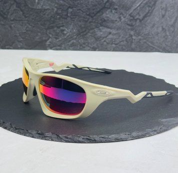 Сонцезахисні окуляри Oakley Lateralis бежеві спортивні з дзеркальною лінзою Prizm Road, вело біг, чоловічі, оригінал OAK77000 фото