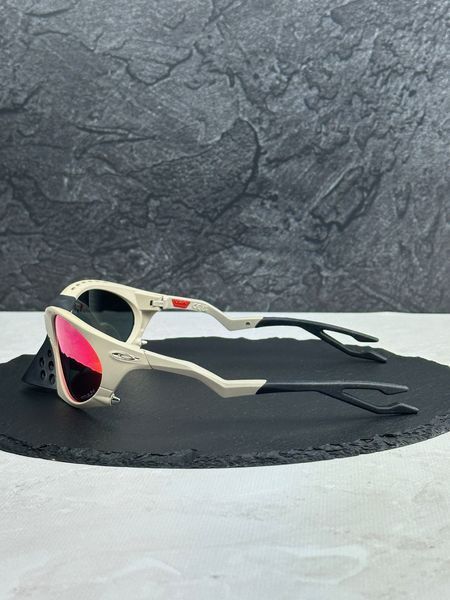 Сонцезахисні окуляри Oakley Plantaris бежеві овальні Prizm спортивні чоловічі