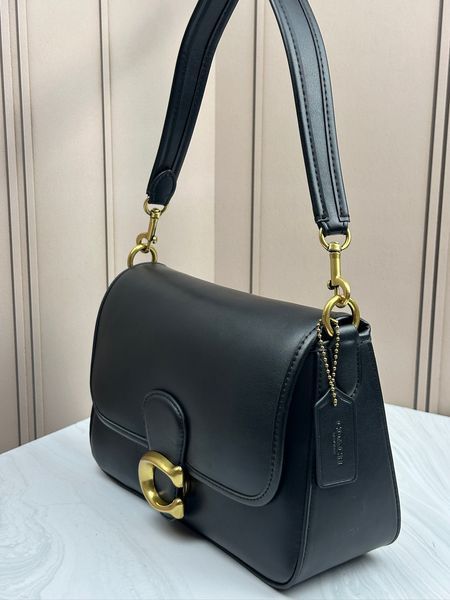 Жіноча сумка Coach Soft Tabby Shoulder Bag Black/Brass
