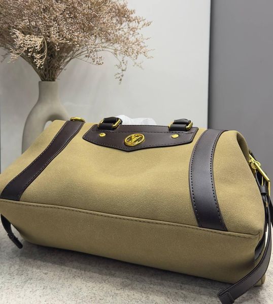 Жіноча сумка LOUIS VUITTON Nano LV Biker текстиль та шкіра бежева Force77 фото