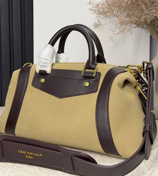 Жіноча сумка LOUIS VUITTON Nano LV Biker текстиль та шкіра бежева Force77 фото