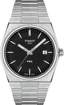 Мужские швейцарские часы Tissot PRX T137.410.11.051.00 (Серебристый / Черный циферблат)