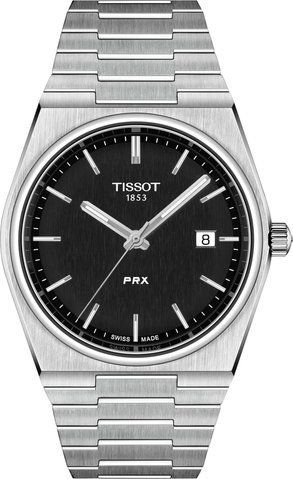 Мужские швейцарские часы Tissot PRX T137.410.11.051.00 (Серебристый / Черный циферблат)