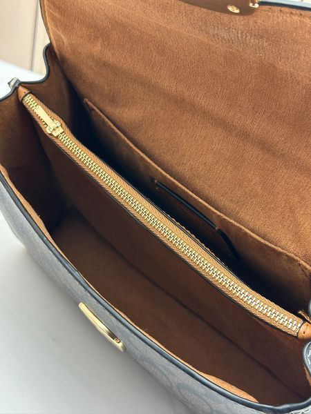 Сумка жіноча шкіряна Coach Eliza Top Logo Brown Black коричнева чорна сумка жіноча
