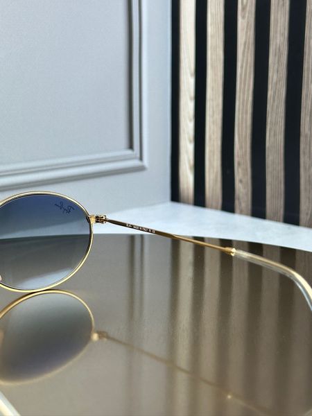 Сонцезахисні окуляри Ray-Ban RB3547 N золото блакитна лінза овальні унісекс