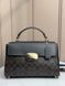 Сумка жіноча шкіряна Coach Eliza Top Logo Brown Black коричнева чорна сумка жіноча &mdash; фото 1