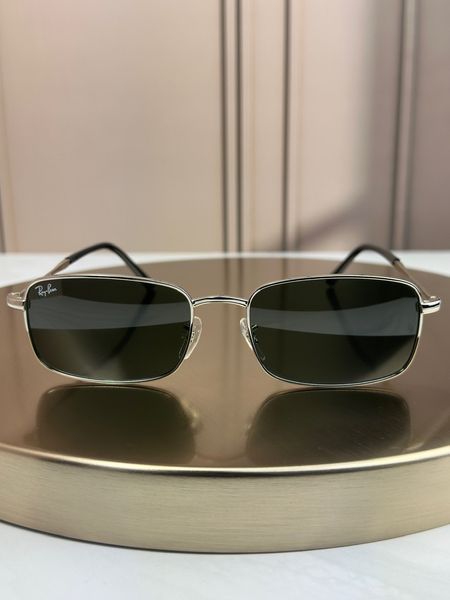Сонцезахисні окуляри Ray-Ban RB3746 срібло, зелена лінза G15, прямокутні, унісекс