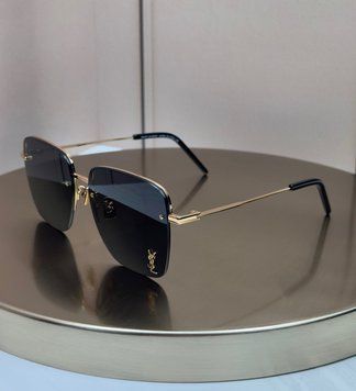 Сонцезахисні окуляри Saint Laurent SL 312M золоті квадратні сіра лінза жіночі