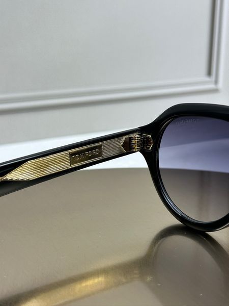 Сонцезахисні окуляри Tom Ford FT1225 чорні авіатор ацетат сіра лінза унісекс