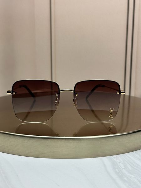 Сонцезахисні окуляри Saint Laurent SL 312M золоті квадратні жіночі