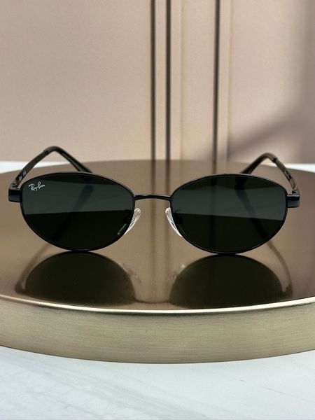 Сонцезахисні окуляри Ray-Ban RB3774D чорні, зелена лінза G15, овальні, унісекс