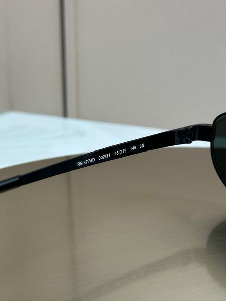 Сонцезахисні окуляри Ray-Ban RB3774D чорні, зелена лінза G15, овальні, унісекс