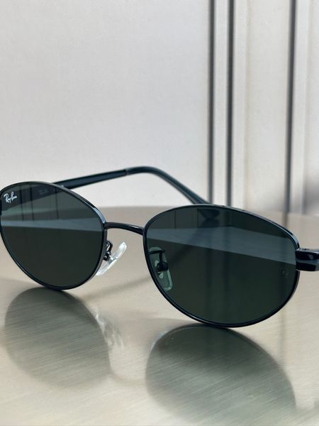 Сонцезахисні окуляри Ray-Ban RB3774D чорні, зелена лінза G15, овальні, унісекс