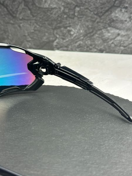 Солнцезащитные очки Oakley Jawbreaker OO9290 черные с линзой Fire Iridium, зеркальные, спортивный щиток, мужские