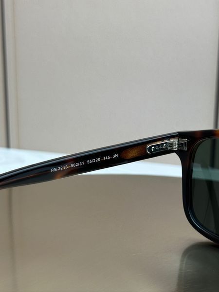 Солнцезащитные очки Ray-Ban RB2213 гавана, зеленая линза G15, двойной мостик, унисекс