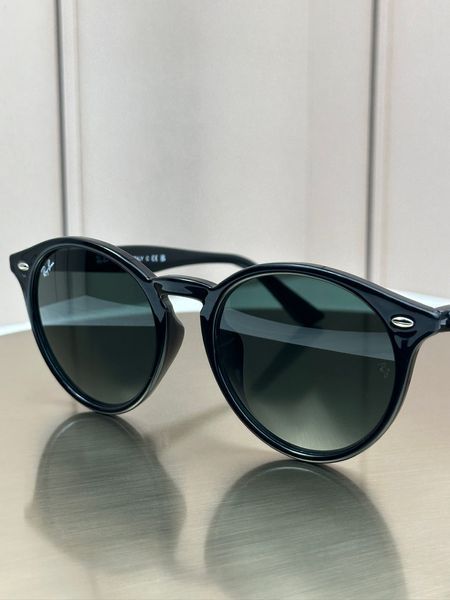 Сонцезахисні окуляри Ray-Ban RB2180 чорні, зелена лінза G15, круглі, унісекс