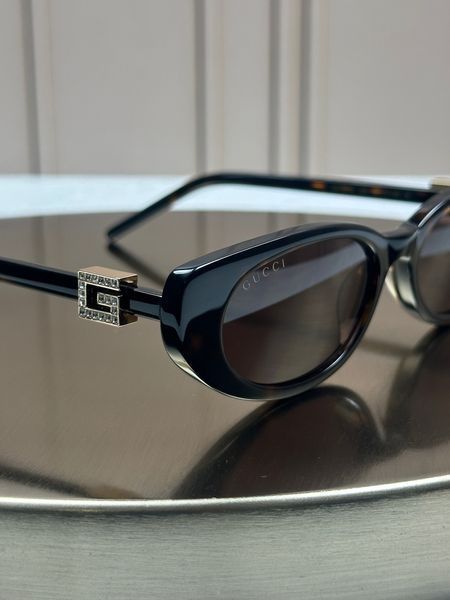 Сонцезахисні окуляри Gucci GG1680 гавана котяче око з кристалами, черепахові, жіночі, оригінал GUC30818 фото