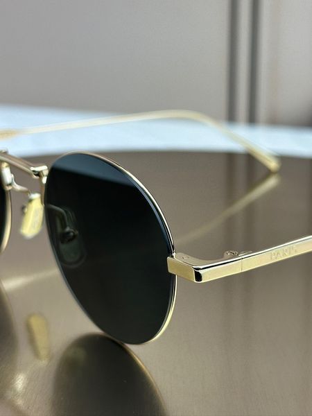 Сонцезахисні окуляри Celine CL40346U золоті круглі металеві темна лінза унісекс