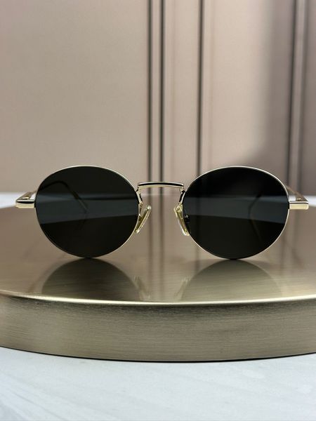 Сонцезахисні окуляри Celine CL40346U золоті круглі металеві темна лінза унісекс
