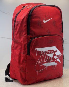Рюкзак Nike червоний Red з принтом свуш міський спортивний шкільний оригінал