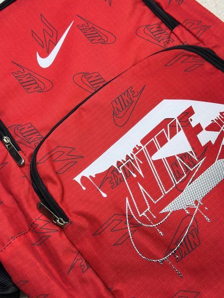 Рюкзак Nike червоний Red з принтом свуш міський спортивний шкільний оригінал