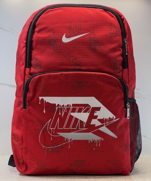 Рюкзак Nike червоний Red з принтом свуш міський спортивний шкільний оригінал