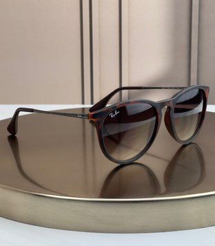 Сонцезахисні окуляри Ray-Ban Erika RB4171 гавана матова, коричнева градієнтна лінза, круглі, жіночі, оригінал RBN91843 фото