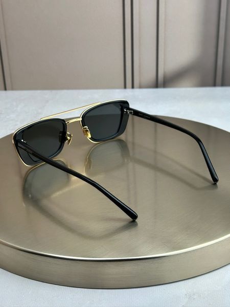 Сонцезахисні окуляри Saint Laurent SL 825 чорно-золоті прямокутні подвійний міст темна лінза оригінал