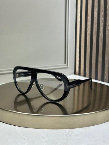 Имиджевые очки-оправа Tom Ford FT0836 черные авиатор, прозрачные линзы, унисекс, под диоптрии