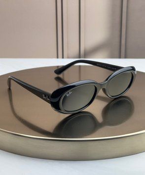 Сонцезахисні окуляри Ray-Ban RB4441D чорні глянцеві, блакитна лінза, овальні, жіночі, унісекс, оригінал RBN39197 фото