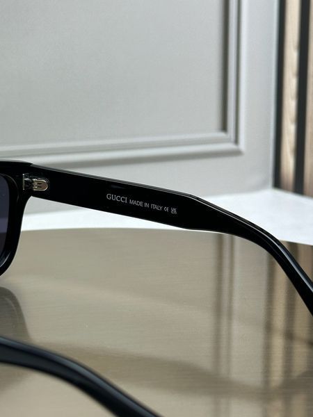 Сонцезахисні окуляри Gucci GG1960 чорні прямокутні flat-top, фірмова стрічка Web, чоловічі, оригінал GUC83140 фото