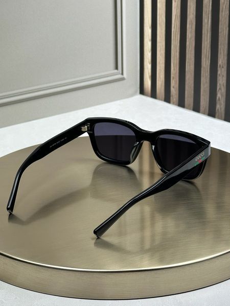 Сонцезахисні окуляри Gucci GG1960 чорні прямокутні flat-top, фірмова стрічка Web, чоловічі, оригінал GUC83140 фото