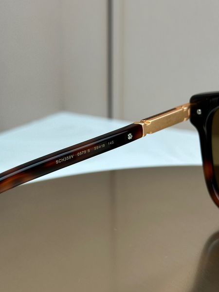Сонцезахисні окуляри Chopard SCH359V черепахові прямокутні золото чоловічі