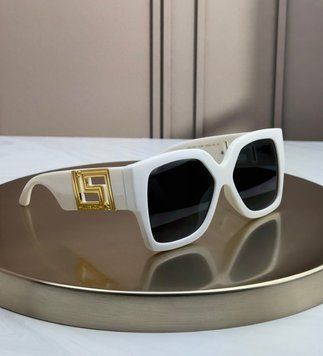 Сонцезахисні окуляри Versace 4402 білі квадратні oversize Greca жіночі