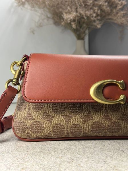 Жіноча шкіряна сумка кросбоді COACH Jet CBA83 Signature коричнева