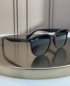 Сонцезахисні окуляри Ray-Ban RB4306 чорні, зелена лінза G15, круглі геометричні, унісекс, оригінал RBN27374 фото