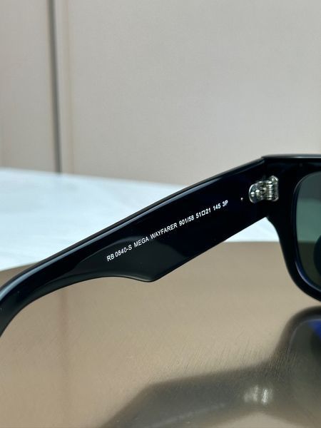 Сонцезахисні окуляри Ray-Ban Mega Wayfarer RB0840S чорні G15 поляризовані унісекс