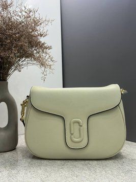 Жіноча шкіряна сумка кросбоді MARC JACOBS Covered J Marc Large Saddle бежева