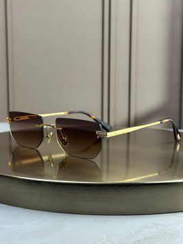 Tom Ford FT1355 золоті безободкові геометричні, коричнева лінза, унісекс, оригінал