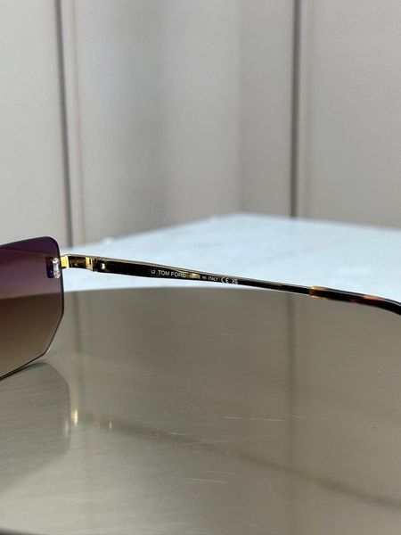 Tom Ford FT1355 золоті безободкові геометричні, коричнева лінза, унісекс, оригінал