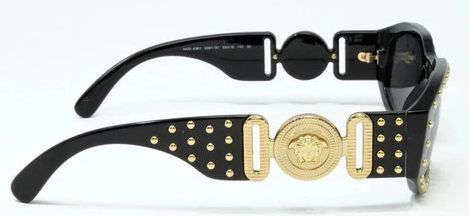 Сонцезахисні окуляри Versace VE4361 зі стразами чорні жіночі Медуза темна лінза оригінал
