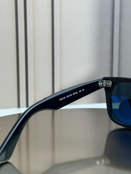 Сонцезахисні окуляри Ray-Ban Original Wayfarer RB2140 чорні, зелена лінза G15, поляризовані, унісекс, класика, оригінал RBN56998 фото