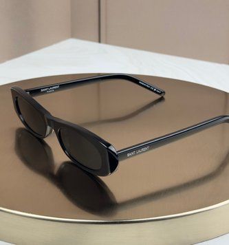 Сонцезахисні окуляри Saint Laurent SL 557 Shade чорні овальні ацетат жіночі