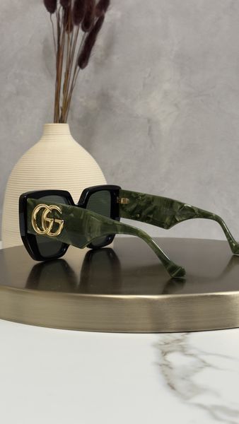 Сонцезахисні окуляри Gucci GG0956S 001 зелені зелена лінза жіночі