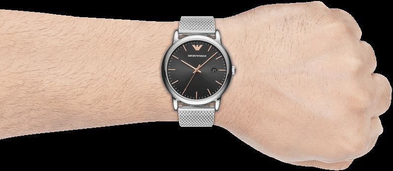 Мужские часы Emporio Armani Luigi AR11272 (Серебристый / Черный циферблат)
