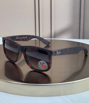 Сонцезахисні окуляри Ray-Ban Justin RB4165 гавана матова, коричнева градієнтна лінза, поляризовані, унісекс, оригінал RBN11140 фото