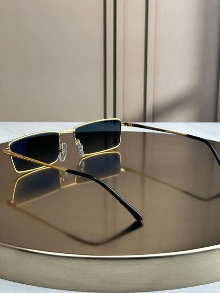 Сонцезахисні окуляри Ray-Ban RB3741 золото сіро-блакитна лінза прямокутні унісекс