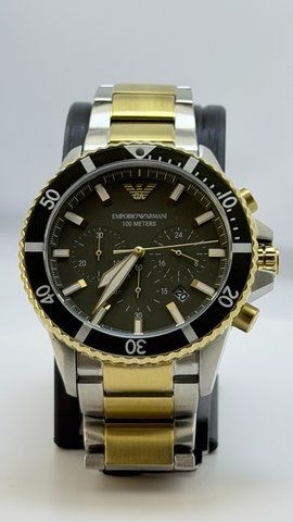 Чоловічий годинник Emporio Armani Diver AR11361 з хронографом (Біколор / Чорний)